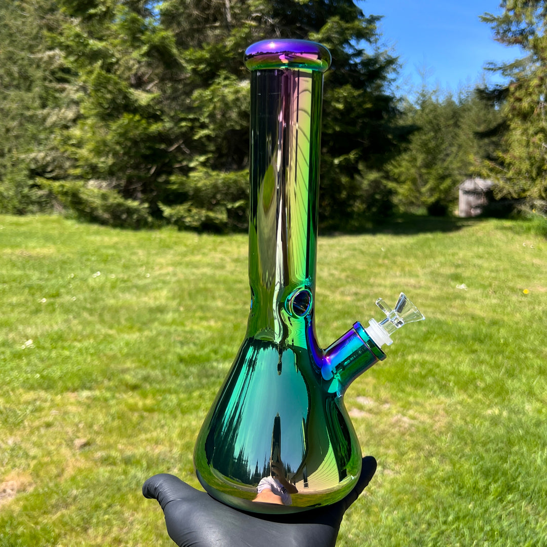 Lustrous Iridescent Bong 13" Glass Pipe TG   