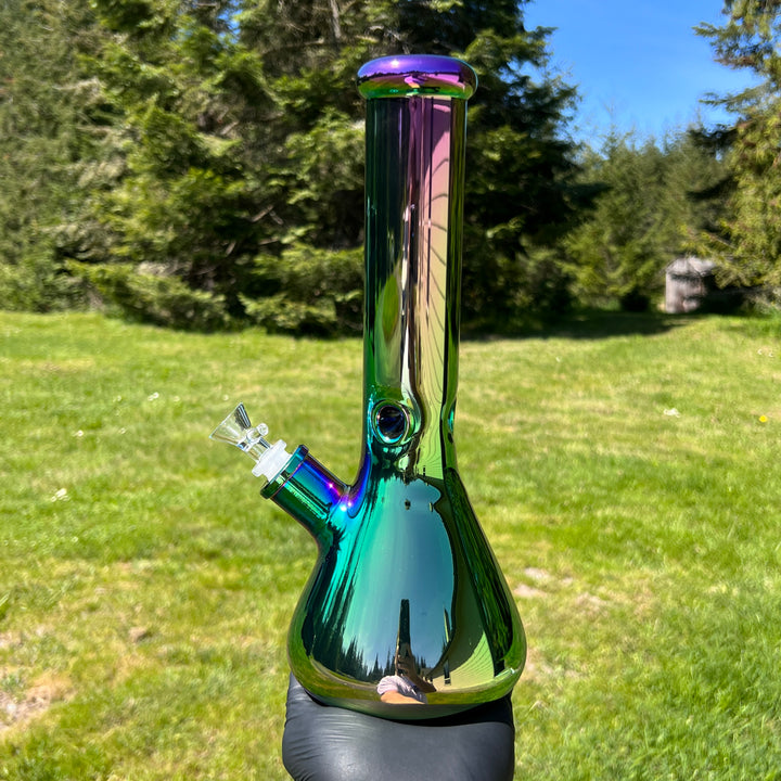 Lustrous Iridescent Bong 13" Glass Pipe TG   