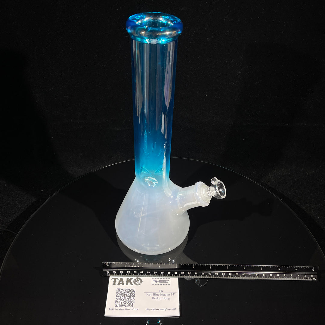 Icey Blue Magoo 14" Beaker Bong Glass Pipe TG