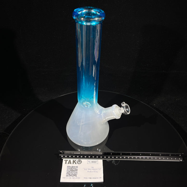 Icey Blue Magoo 14" Beaker Bong Glass Pipe TG
