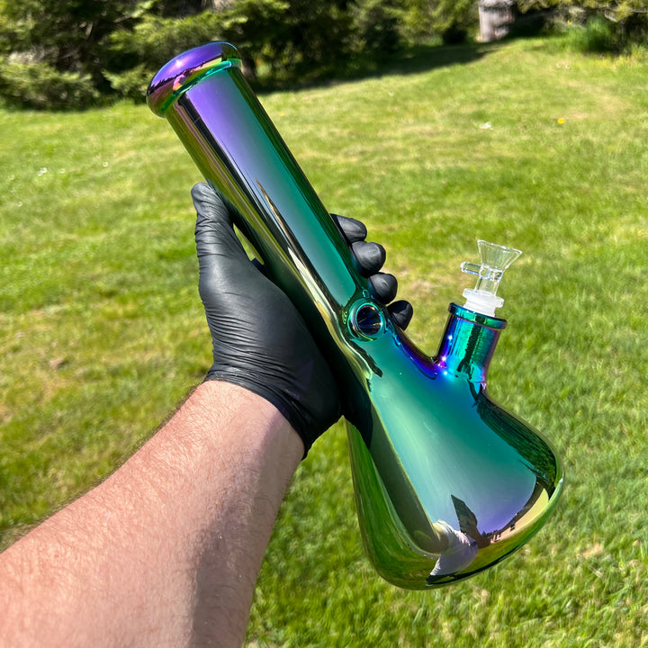 Lustrous Iridescent Bong 13" Glass Pipe TG   