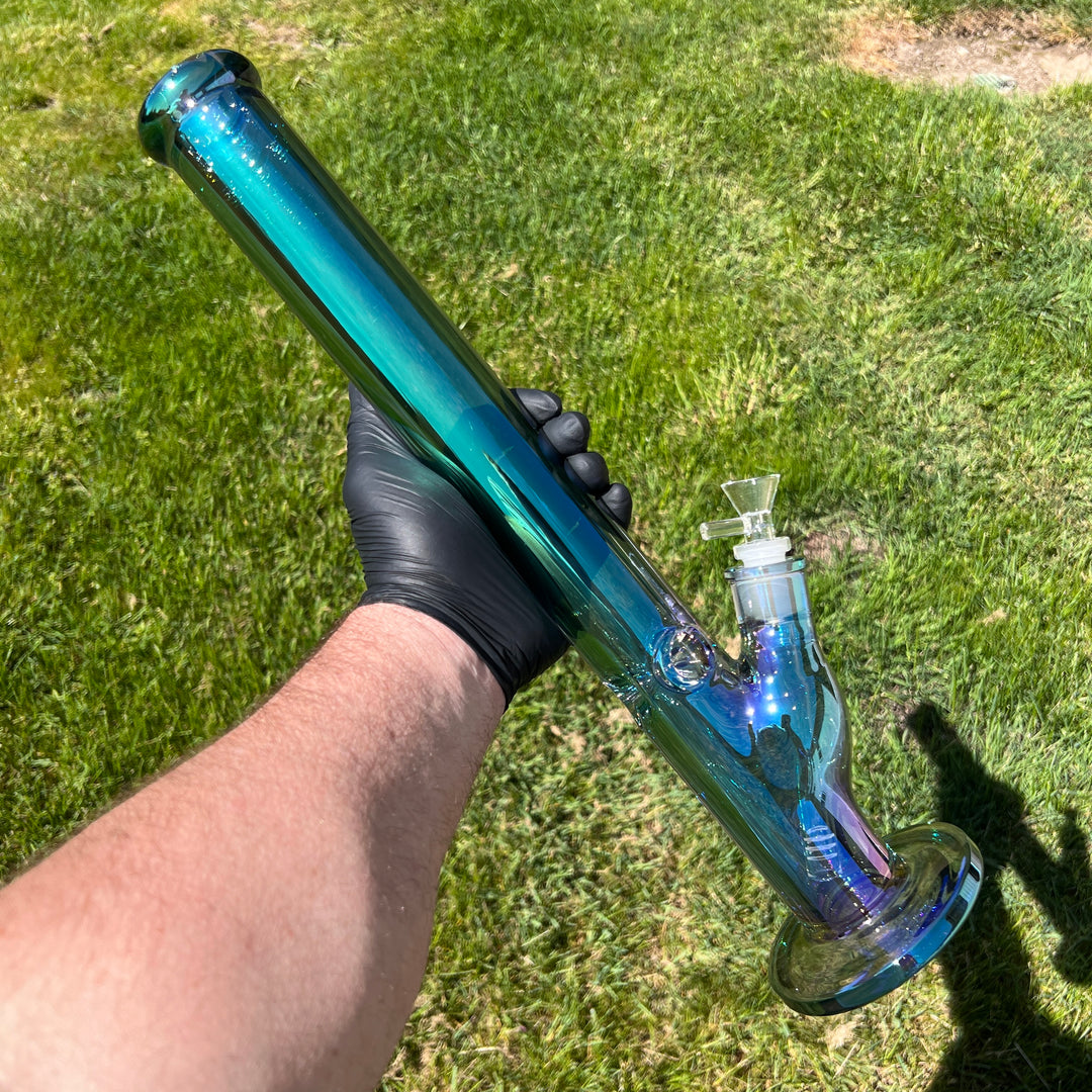 Lustrous Iridescent 18" Straight Bong Glass Pipe NorCal Glass   