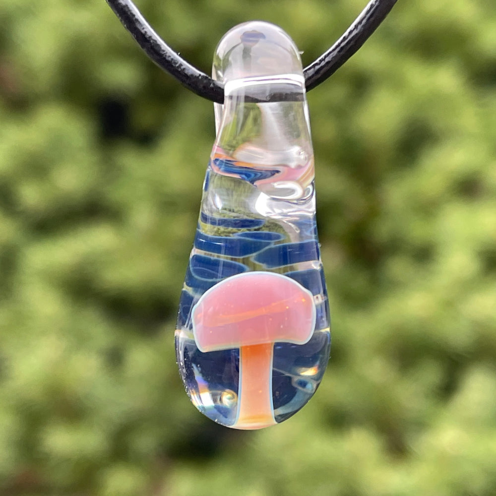 Mushroom Drop Pendant Jewelry Beezy Glass   