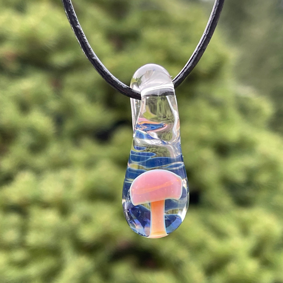 Mushroom Drop Pendant Jewelry Beezy Glass   