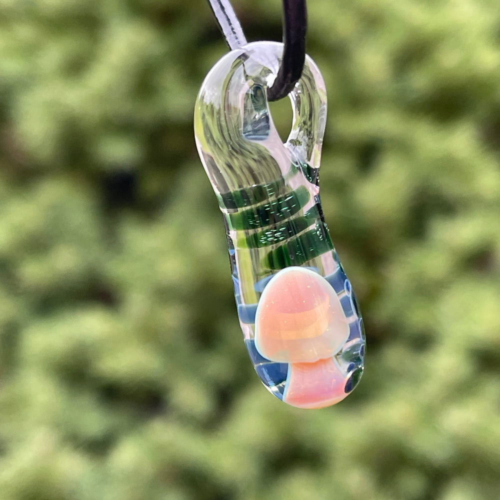 Mushroom Drop Pendant Jewelry Beezy Glass   