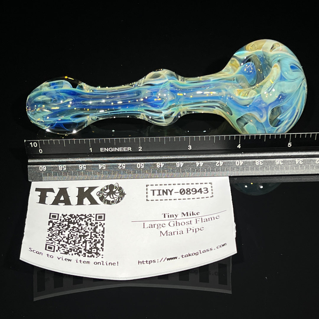Large Ghost Flame Maria Pipe Glass Pipe Tiny Mike