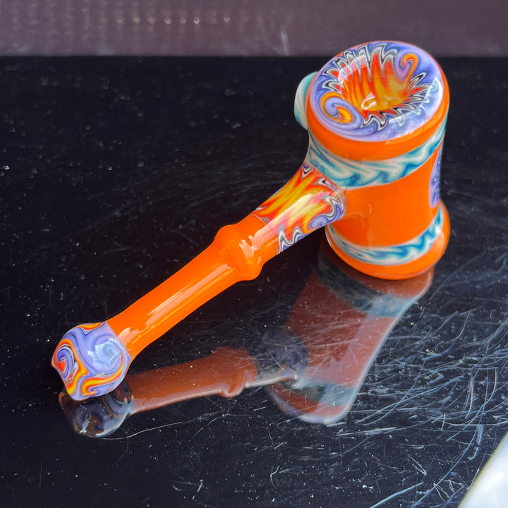 Orange Wig Wag Hammer Glass Pipe Gus Glass   