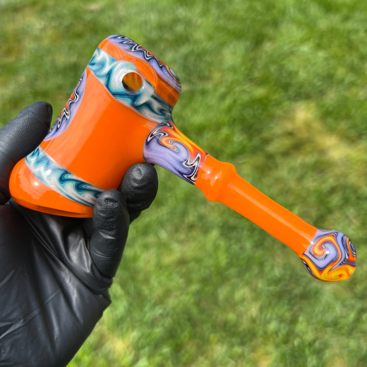 Orange Wig Wag Hammer Glass Pipe Gus Glass   