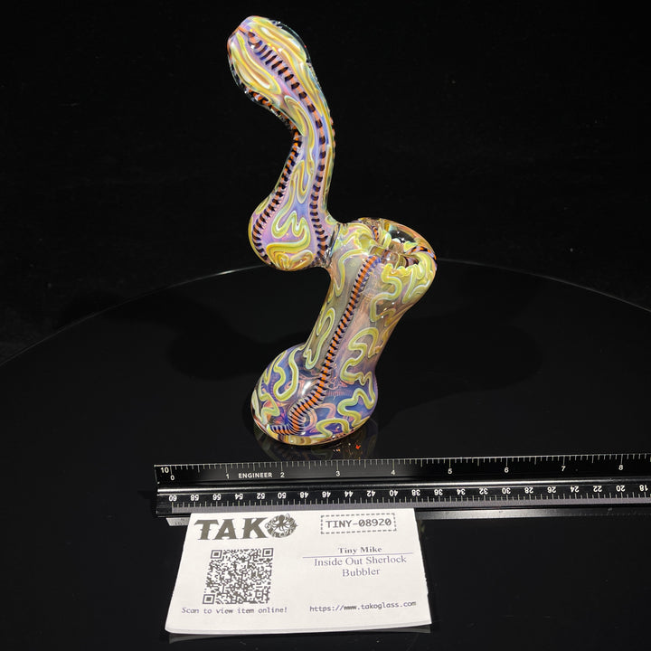 Inside Out Sherlock Bubbler Glass Pipe Tiny Mike