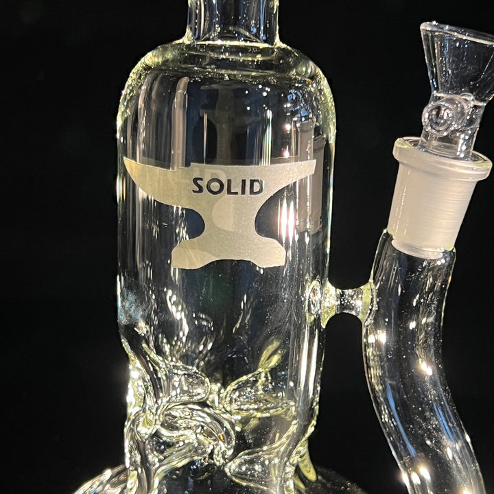 Solid Glass Witch Ball Bubbler Glass Pipe Solid Glass Silver Logo  