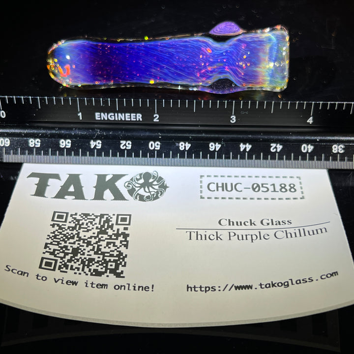 Thick Purple Chillum Glass Pipe Chuck Glass   