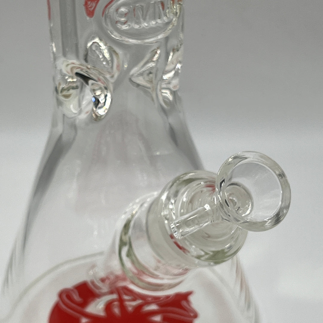 9 mm TAKO Label Beaker Bong Red-8" Glass Pipe TG   