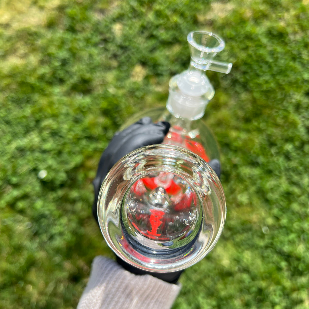 9 mm TAKO Label Beaker Bong Red-8" Glass Pipe TG   