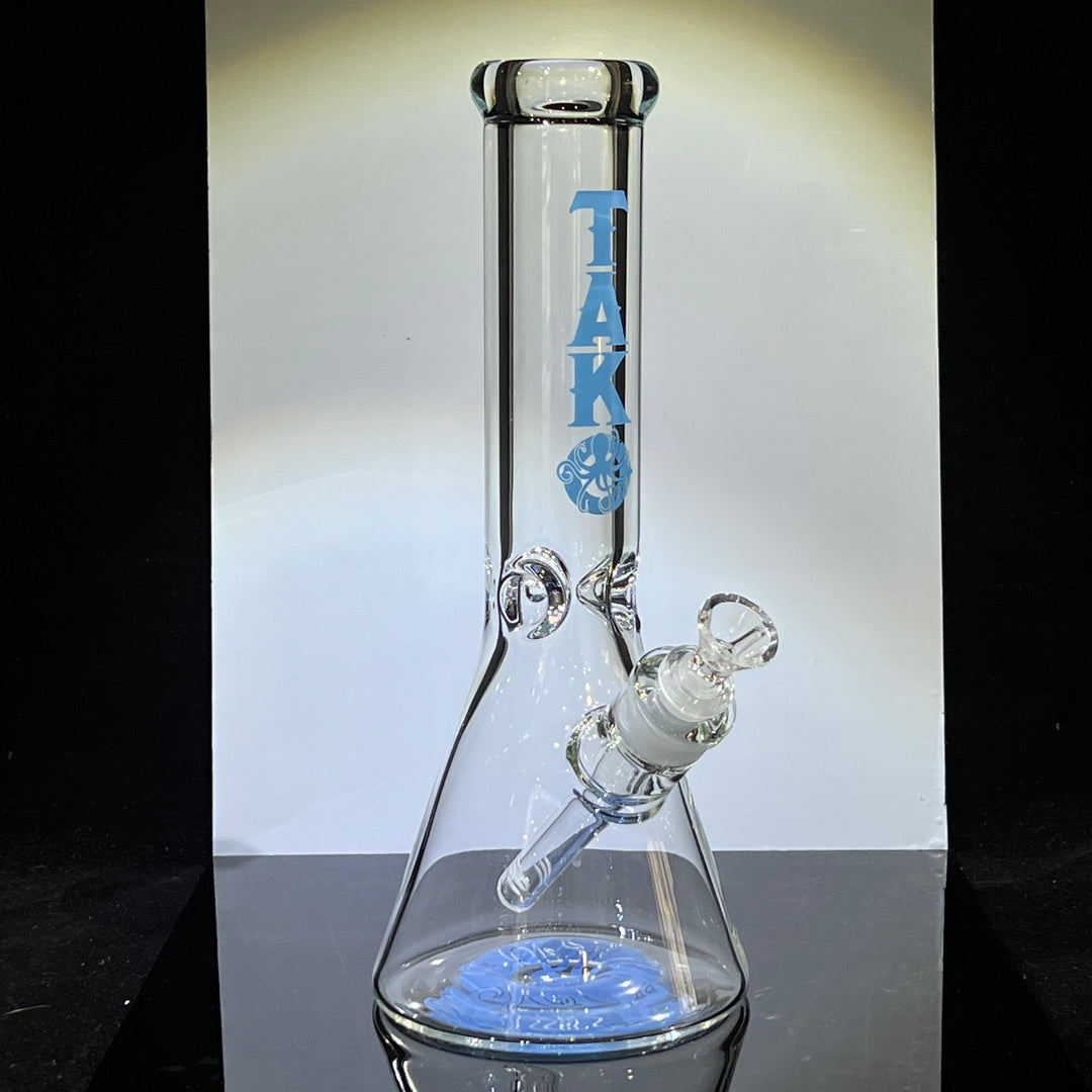 9 mm TAKO Label Beaker Bong Blue-12" Glass Pipe TG   