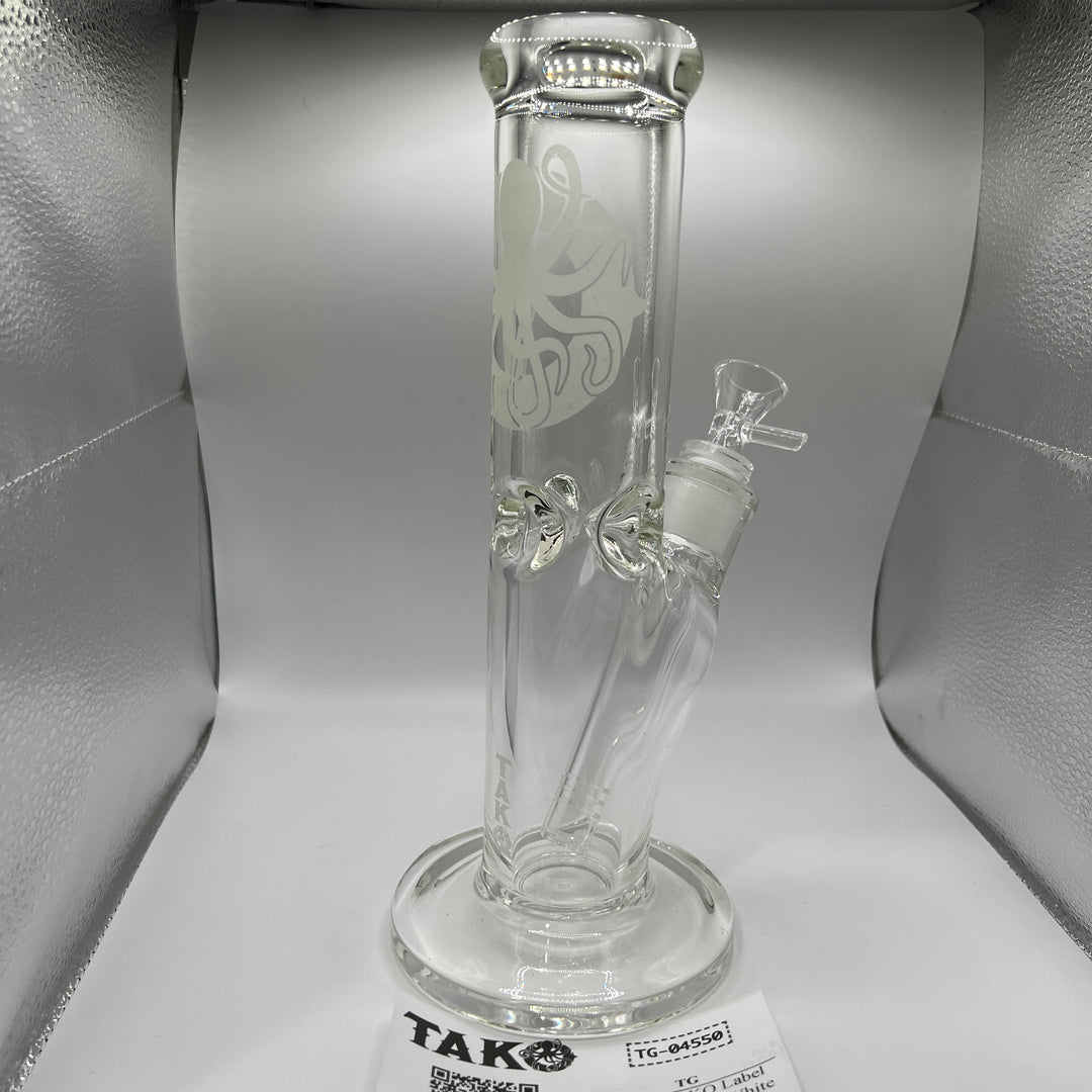 9 mm TAKO Label Straight Bong Glow in the Dark-10" Glass Pipe TG   