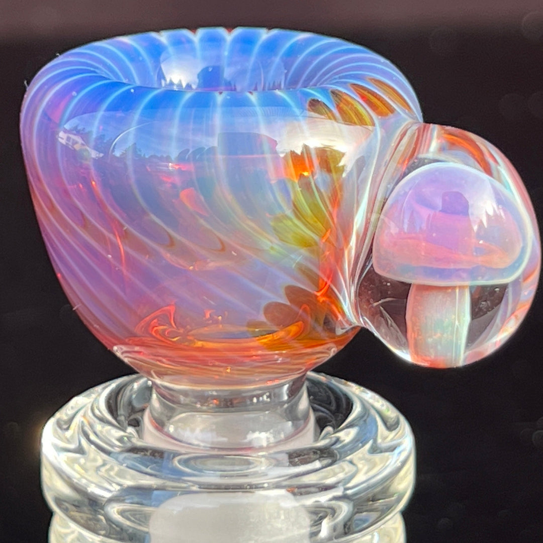 14 mm Earthy Mushroom PullSlide Water Pipe Beezy Glass   