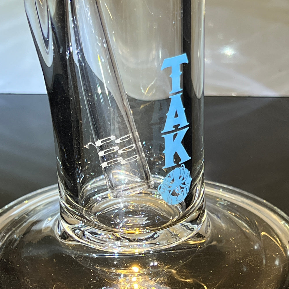 9 mm TAKO Label Straight Bong Blue-12" Glass Pipe TG   