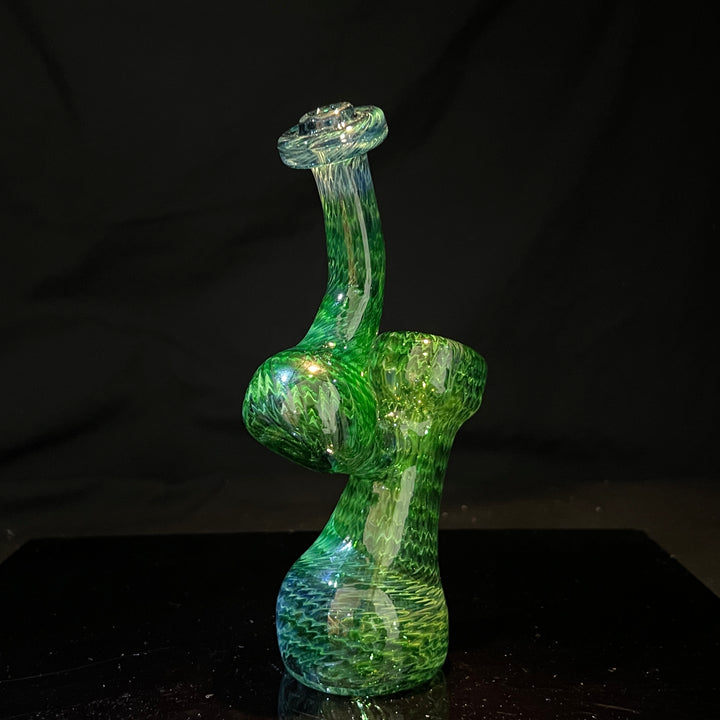 Forest Bubbler with White Carb Glass Pipe Cose Glass   