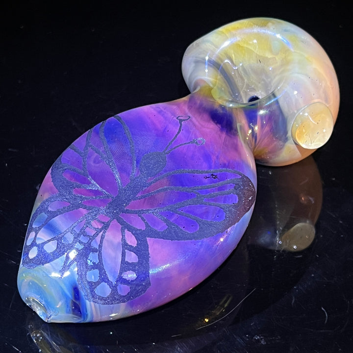 Carved Butterfly Pipe Glass Pipe Street Kitty Glass   