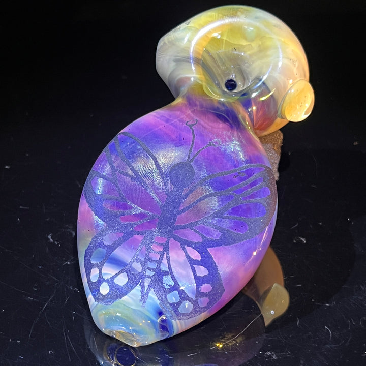 Carved Butterfly Pipe Glass Pipe Street Kitty Glass   