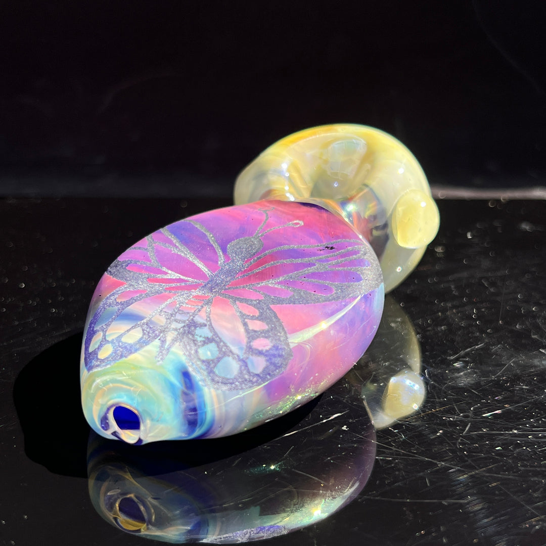 Carved Butterfly Pipe Glass Pipe Street Kitty Glass   