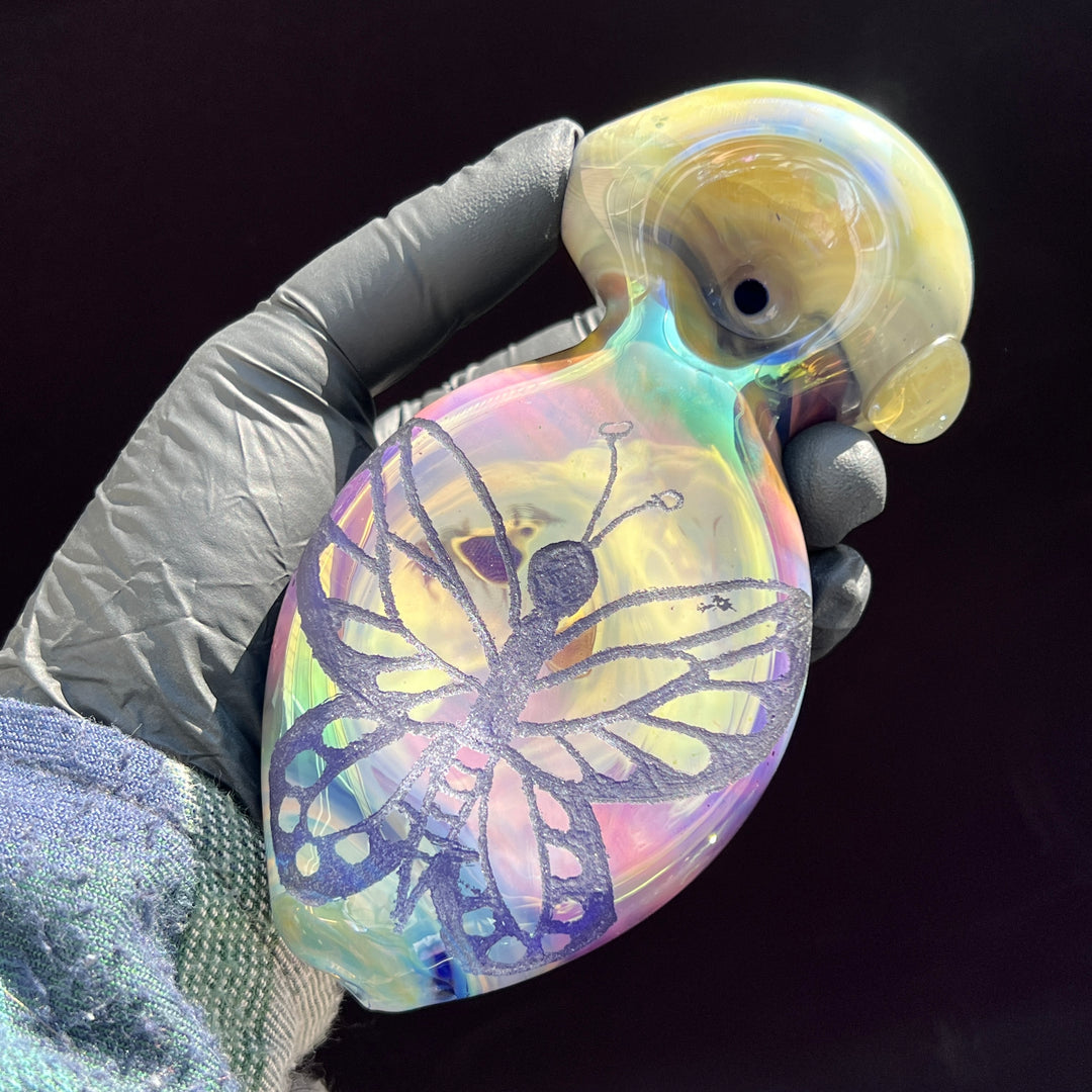 Carved Butterfly Pipe Glass Pipe Street Kitty Glass   