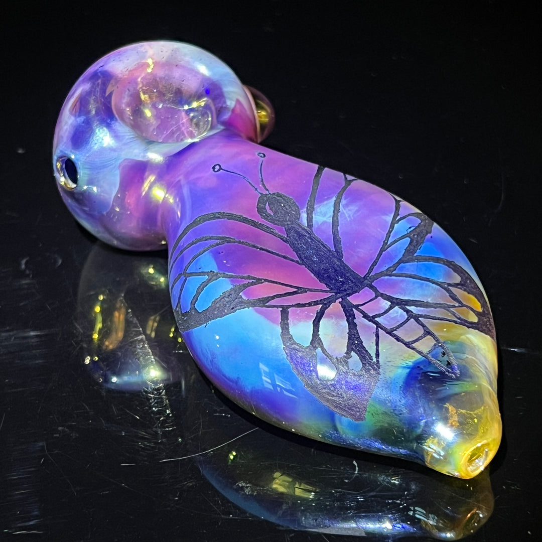 Carved Butterfly Pipe Glass Pipe Street Kitty Glass   