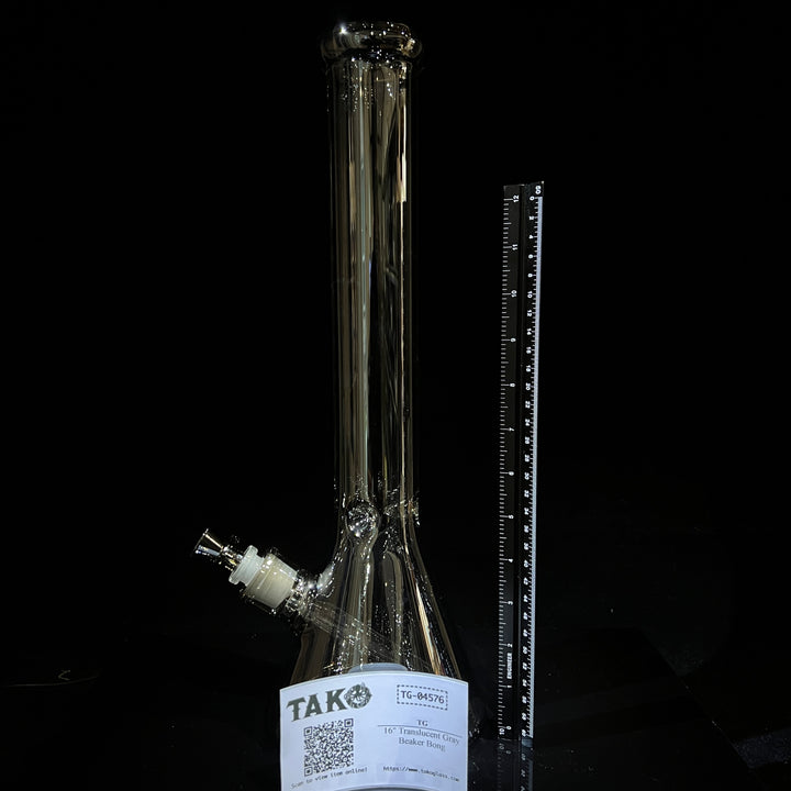 16" Translucent Smoke Beaker Bong Glass Pipe TG   