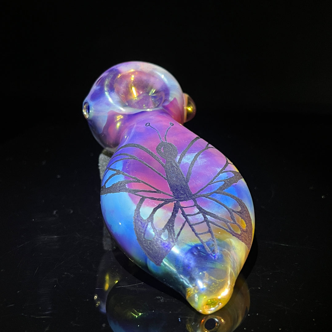 Carved Butterfly Pipe Glass Pipe Street Kitty Glass   