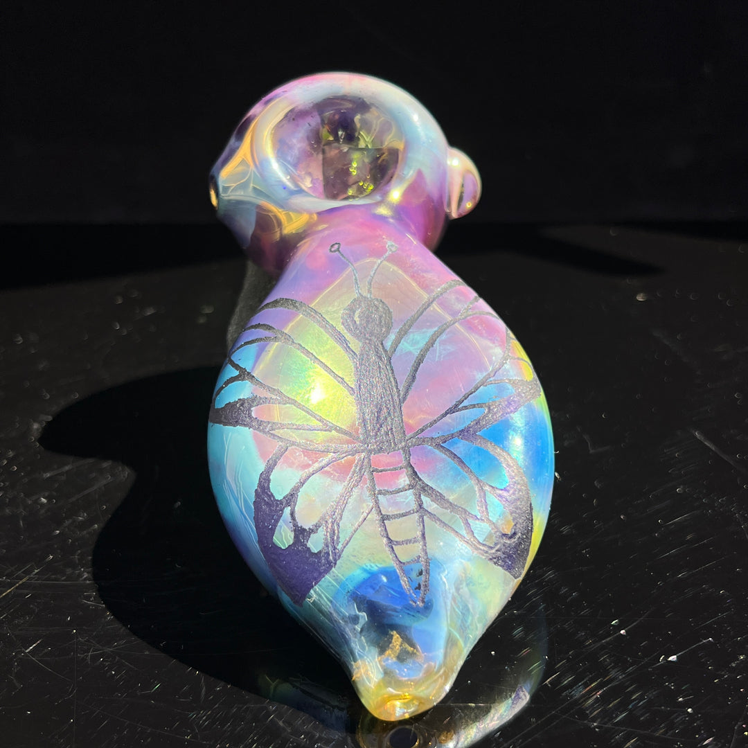 Carved Butterfly Pipe Glass Pipe Street Kitty Glass   