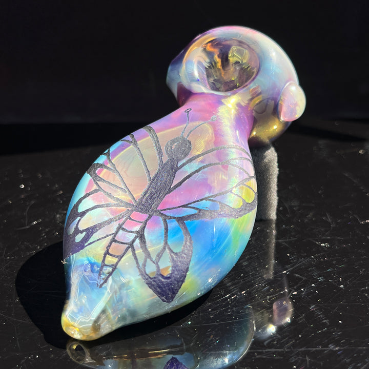 Carved Butterfly Pipe Glass Pipe Street Kitty Glass   