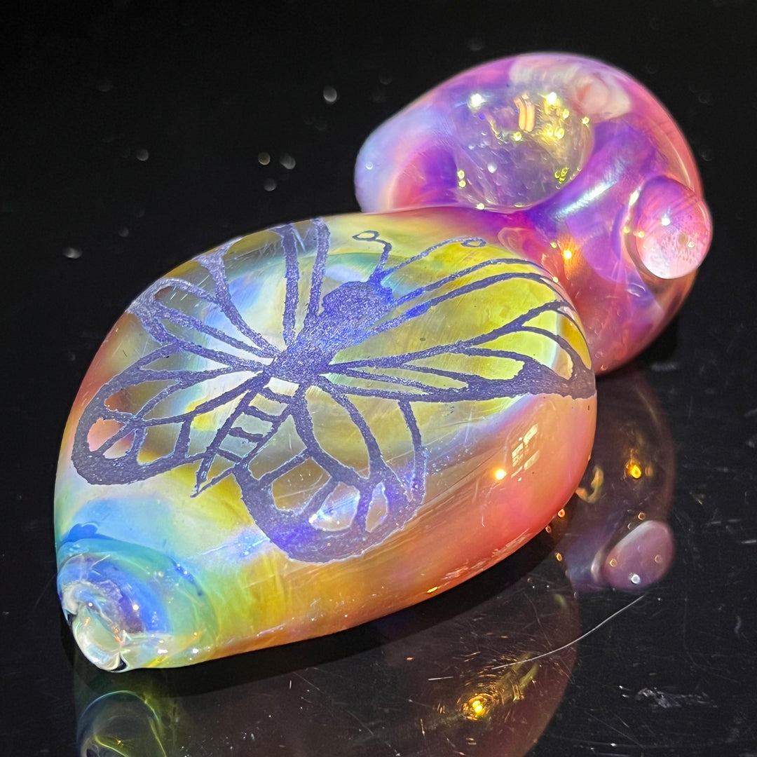 Carved Butterfly Pipe Glass Pipe Street Kitty Glass   