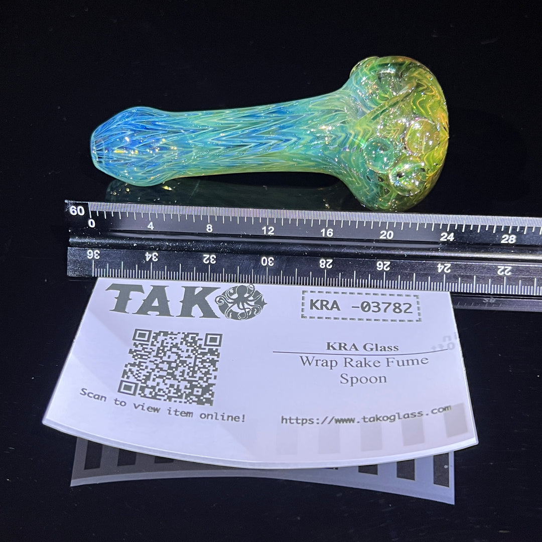 Wrap N Rake Fume Spoon Glass Pipe KRA Glass   