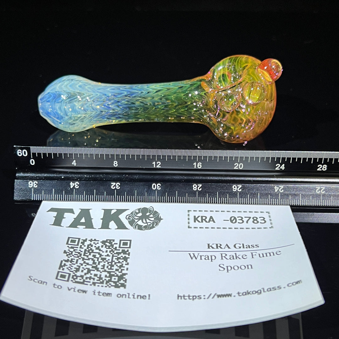 Wrap N Rake Fume Spoon Glass Pipe KRA Glass   