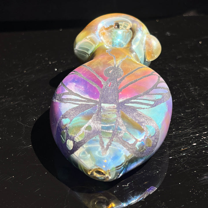 Carved Butterfly Pipe Glass Pipe Street Kitty Glass   