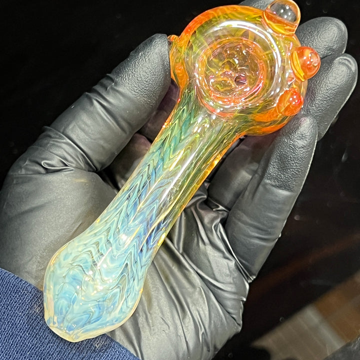 Wrap N Rake Fume Spoon Glass Pipe KRA Glass   