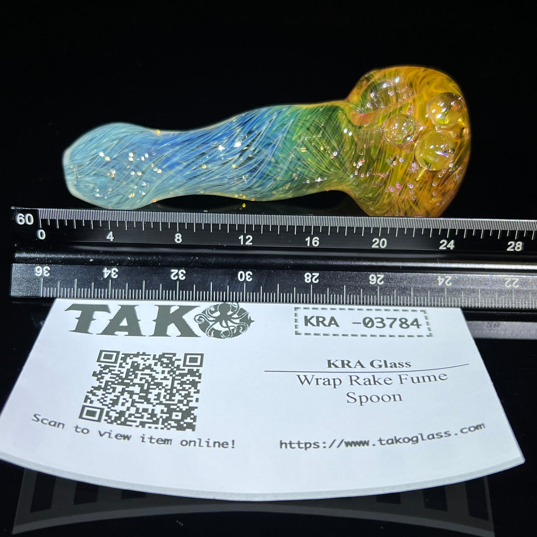 Wrap N Rake Fume Spoon Glass Pipe KRA Glass   