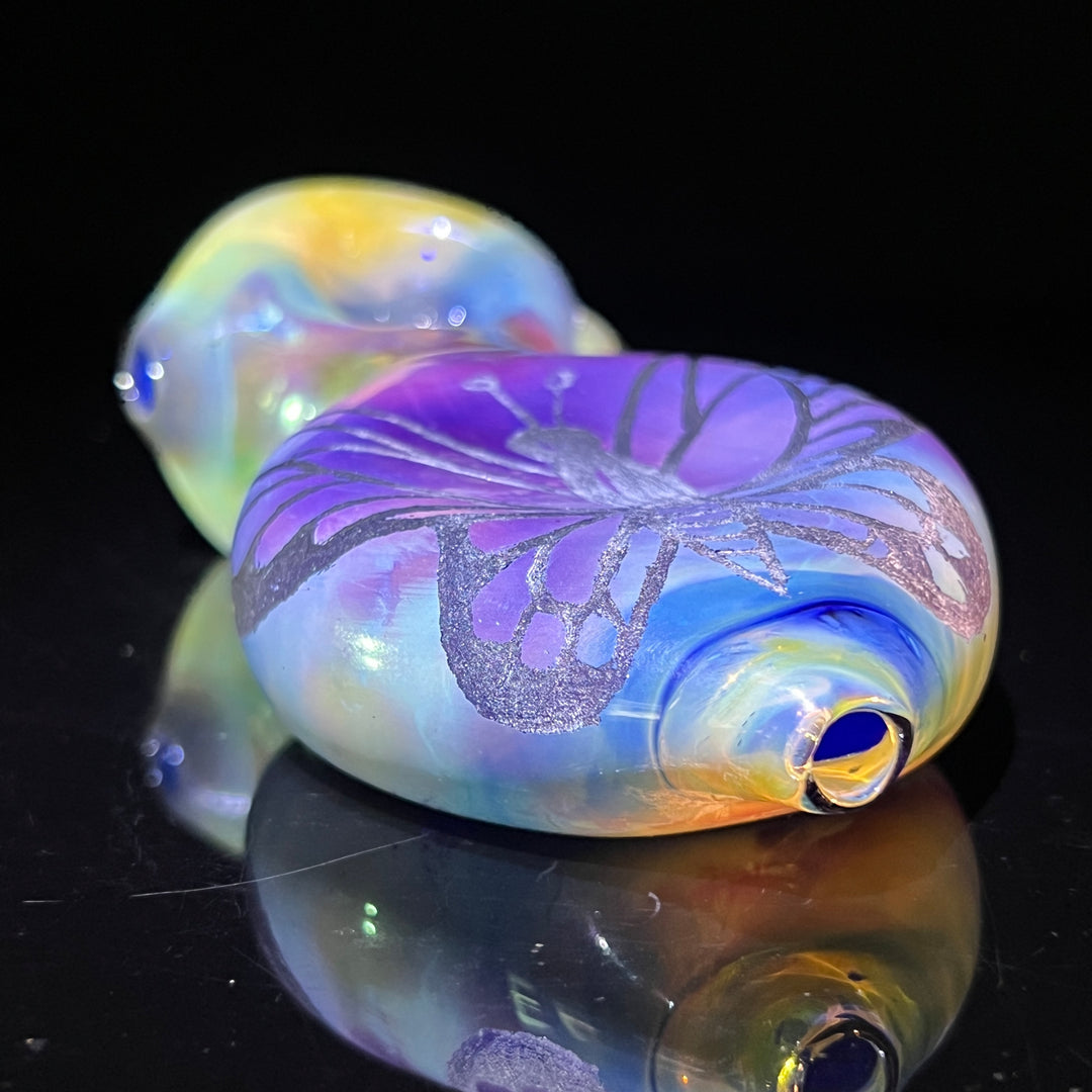 Carved Butterfly Pipe Glass Pipe Street Kitty Glass   