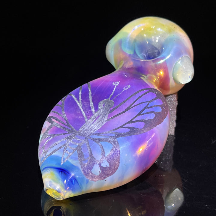 Carved Butterfly Pipe Glass Pipe Street Kitty Glass   