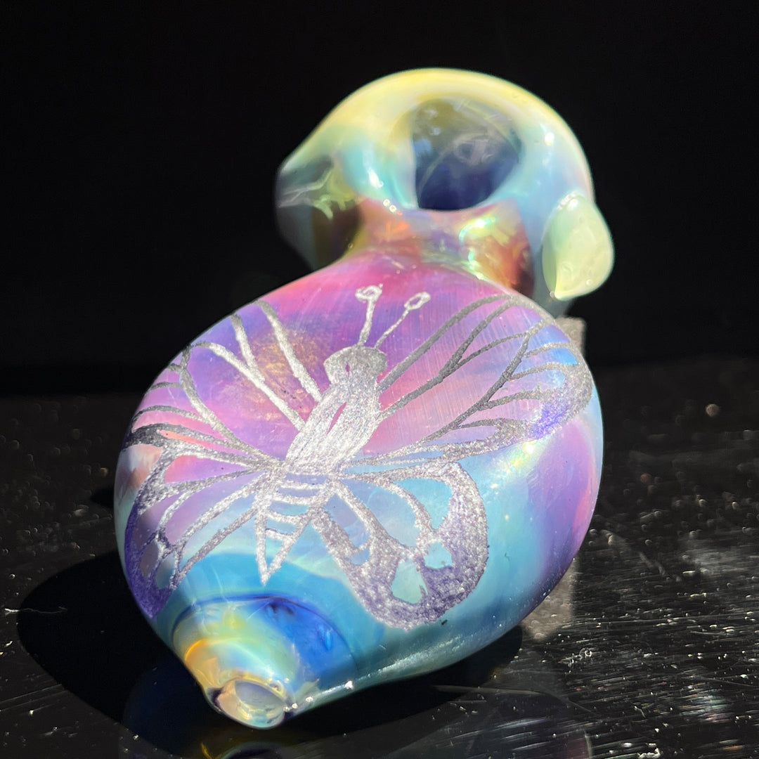 Carved Butterfly Pipe Glass Pipe Street Kitty Glass   