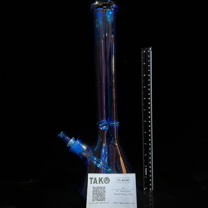 16" Translucent Beaker Bong - Blue Glass Pipe TG   