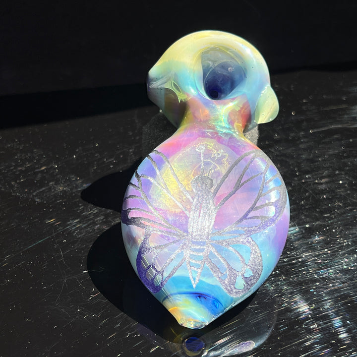 Carved Butterfly Pipe Glass Pipe Street Kitty Glass   