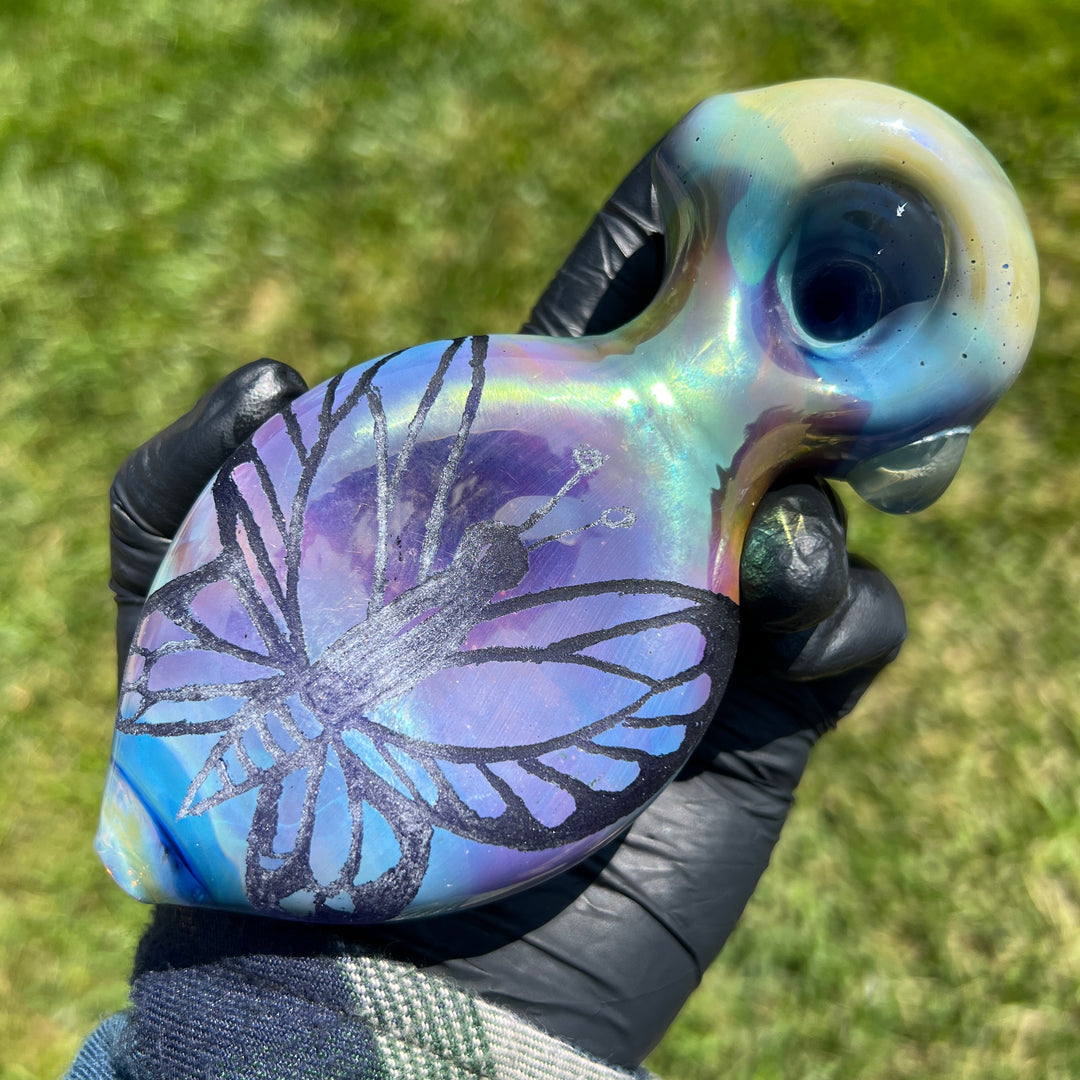 Carved Butterfly Pipe Glass Pipe Street Kitty Glass   