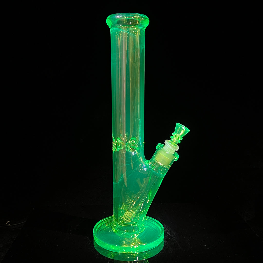 14" Translucent Straight Tube Bong - Green Glass Pipe TG   