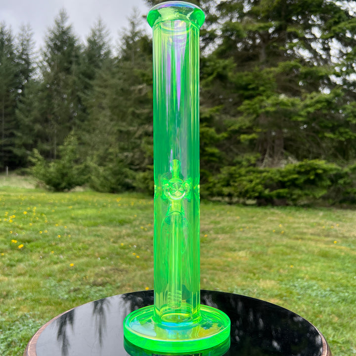 14" Translucent Straight Tube Bong - Green Glass Pipe TG   