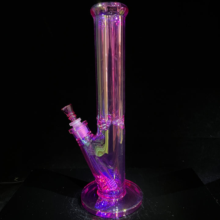 14" Translucent Straight Tube Bong - Pink Glass Pipe TG   