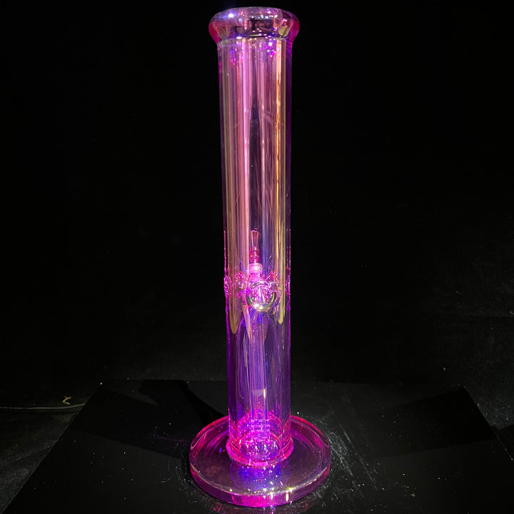 14" Translucent Straight Tube Bong - Pink Glass Pipe TG   