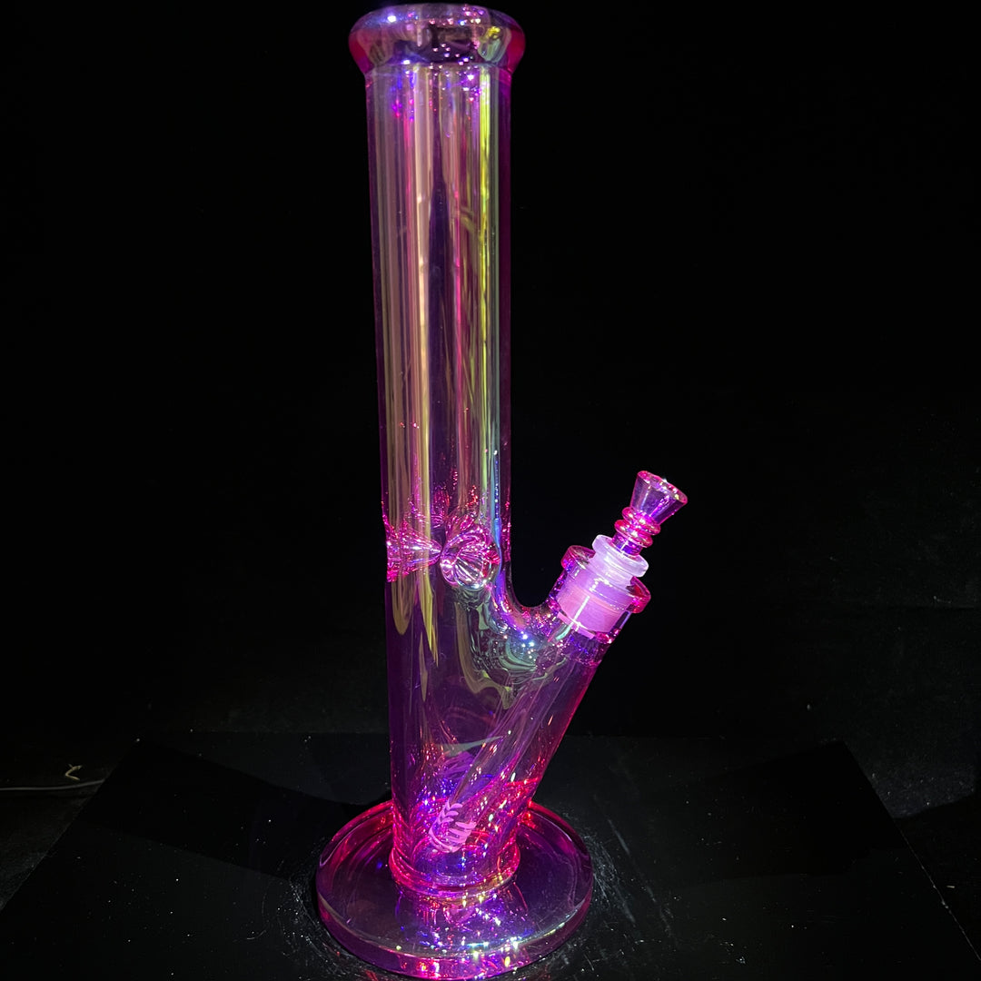 14" Translucent Straight Tube Bong - Pink Glass Pipe TG   