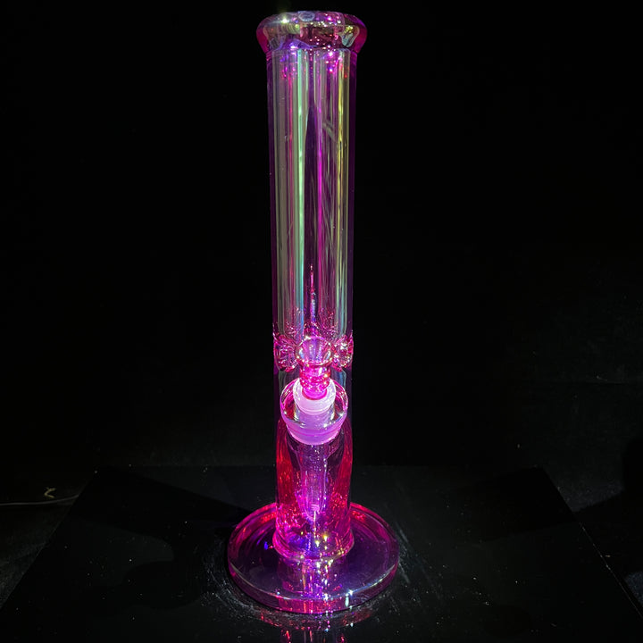 14" Translucent Straight Tube Bong - Pink Glass Pipe TG   
