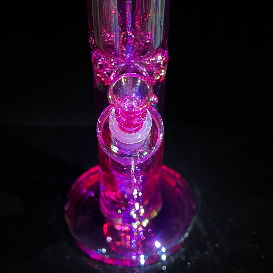 14" Translucent Straight Tube Bong - Pink Glass Pipe TG   